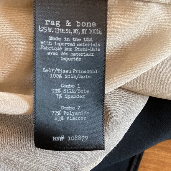 Rag & Bone Top Size Medium Black Lace Trim‎ Silk Sleeveless - Picture 3 of 7